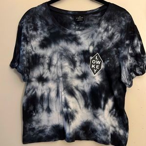 Empyre Black and White Tie-Dye Cropped Tee.  Size Medium.  Low Key